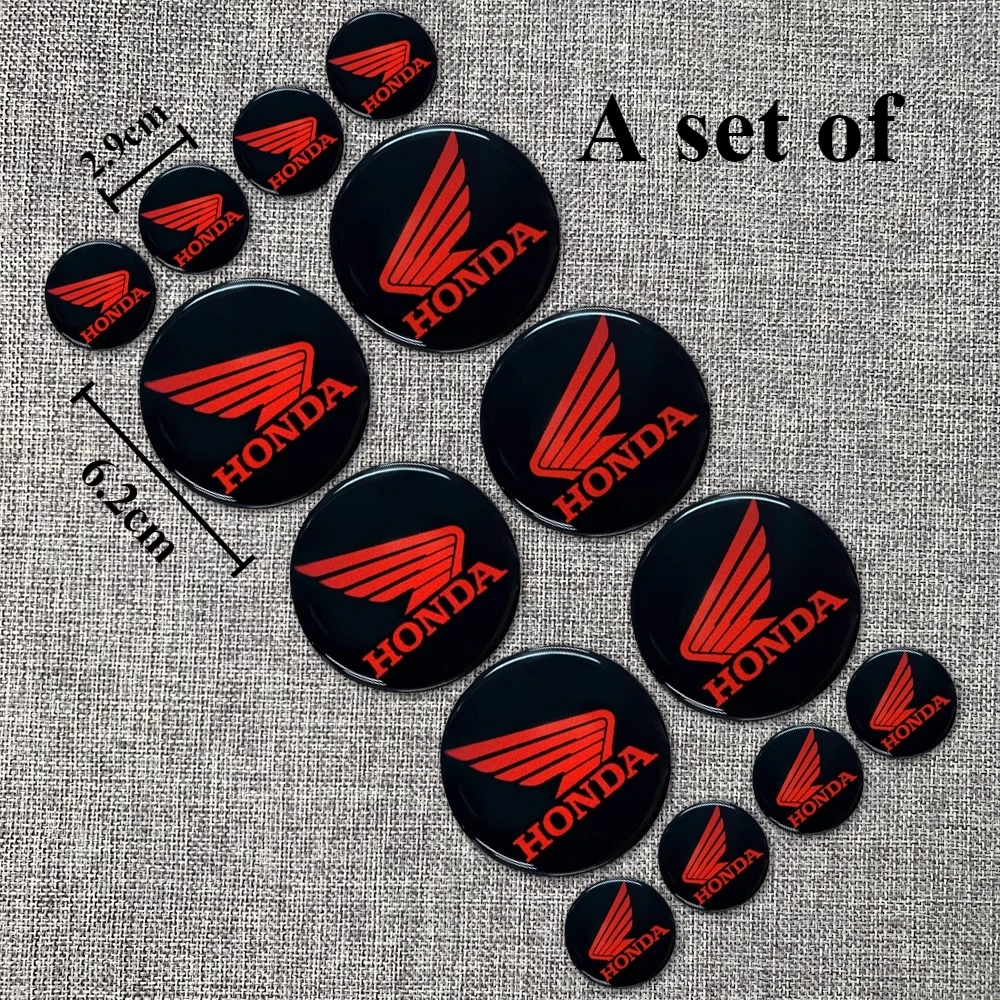 

Honda Sticker Motorcycle 3D Stereoscopic Metal Material Car Sticker Rubber Circular Set Accessories Universal