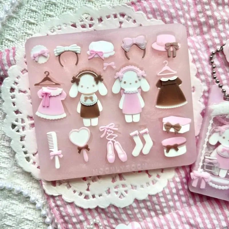 X4YA مريحة أرنب تحت عنوان زخرفة صنع قوالب قابلة لإعادة الاستخدام المفاتيح قالب ملحق للحرف اليدوية قلادة #5