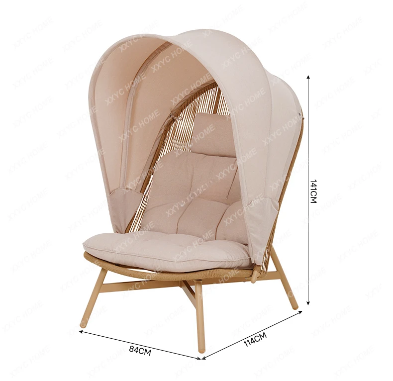 

Outdoor courtyard sofa chair Balcony reclining single sofa Creative lazy leisure chair Rattan chair