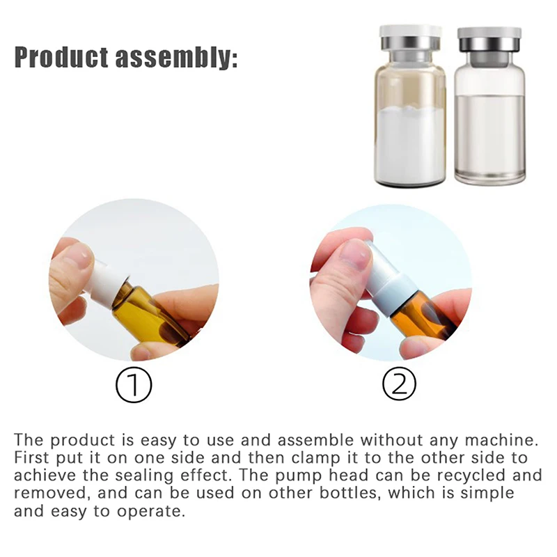 20mm Vial Bayonet Spray Head Press Lotion Lids Freeze Dried Powder Stock Solution Matched Spray Tip Ampoule Serum Lotion Cap