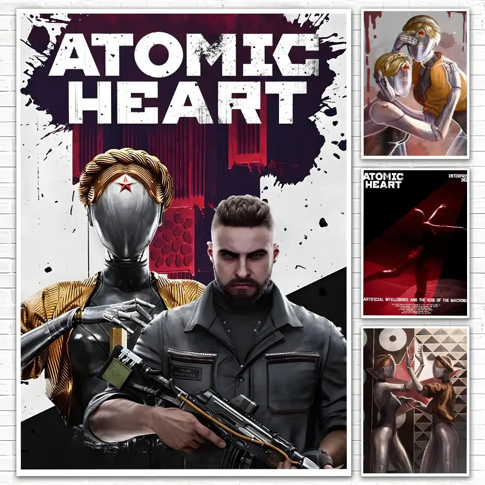 Game Atomic Heart Poster Poster All-match HD Waterproof Self-Adhesive Wall Art Sticker For Home Bedroom