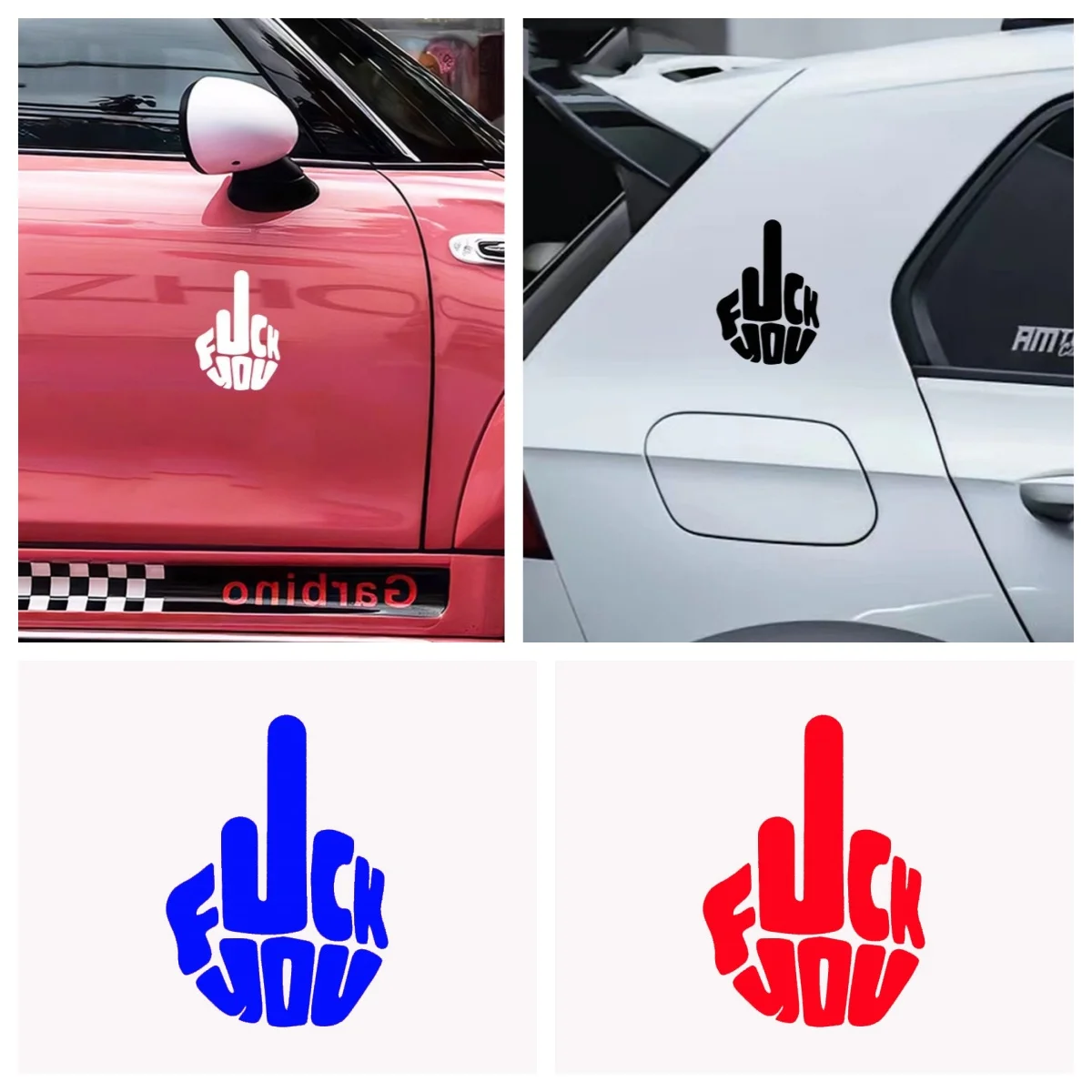 Funny Middle Finger Car Decal, Waterproof & Sunproof Scratch Cover Sticker for Cars & Motorcycles
