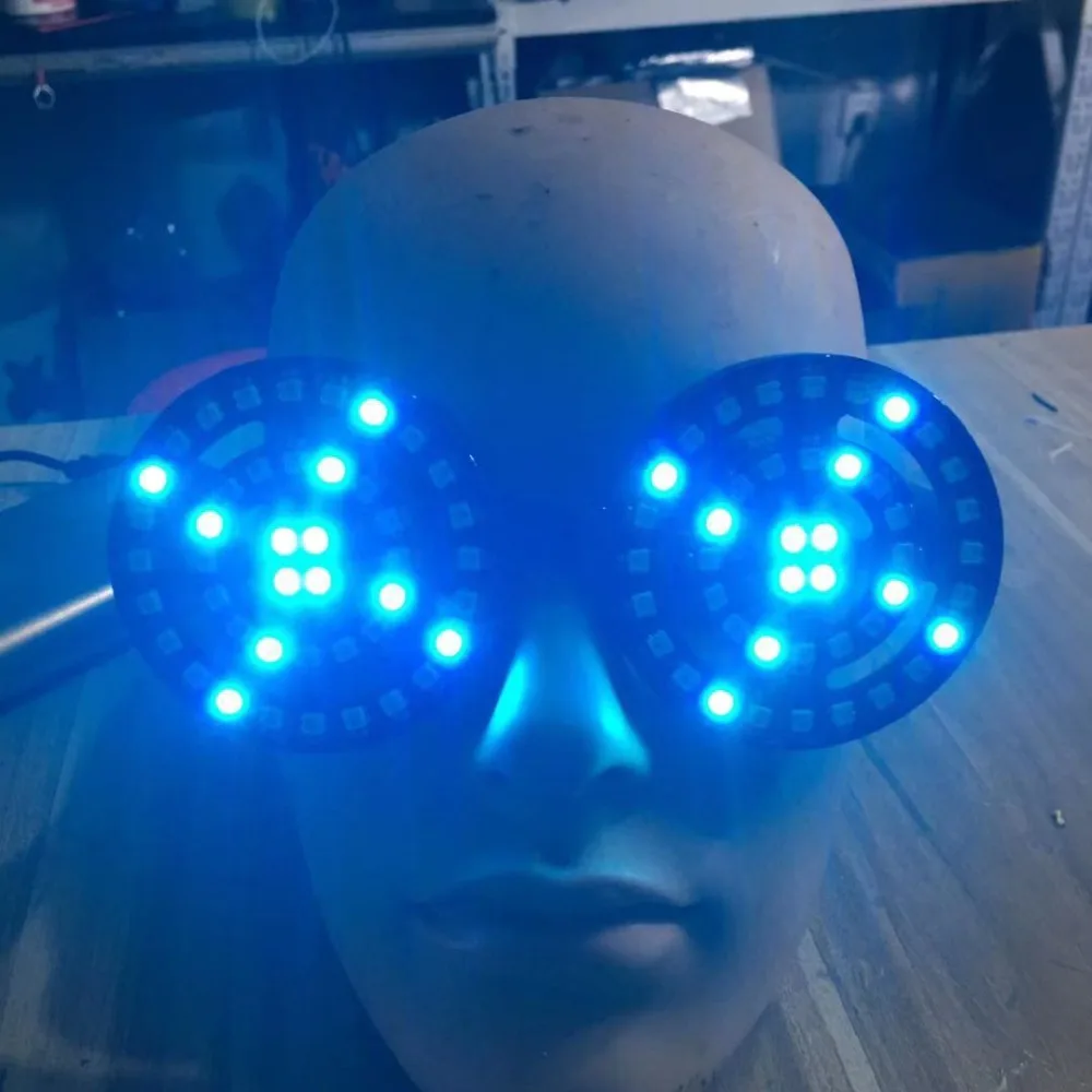 High Grade USB Recharge Rezz Led Glasses Light up Goggles Rainbow Full Color Spectrum Rave Eye Costume Night Club Party