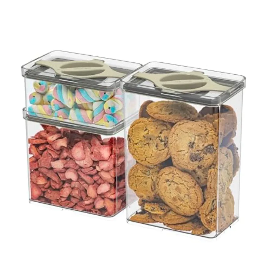 

Набор герметичных контейнеров для хранения продуктов с крышками на защелках, 3 шт., без бисфенола-А, штабелируемые емкости для сахара, муки, пасты, закусок