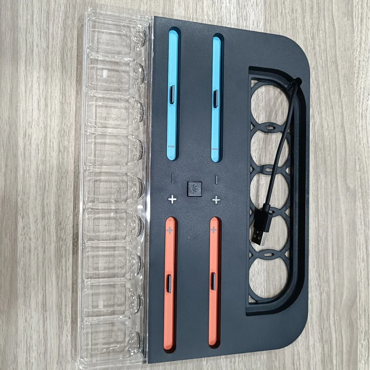 Для Switch 2, передняя док-станция для хранения RGB-подсветки, держатель для 4 игровых карт JoyCon 9, материал ABS + PS со светодиодной подсветкой