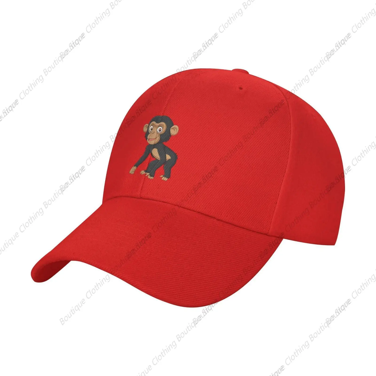 

Cute Monkeys Baseball Cap Women Men Sun Hat Adjustable Golf Caps Dad Hats Red