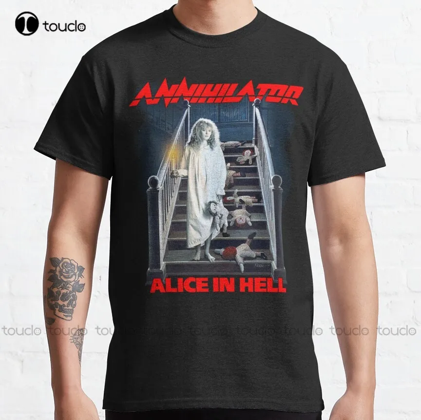 Annihilator - Alice in Hell Classic Old School Metal Classic T-Shirt men shirts Custom aldult Teen unisex fashion funny new