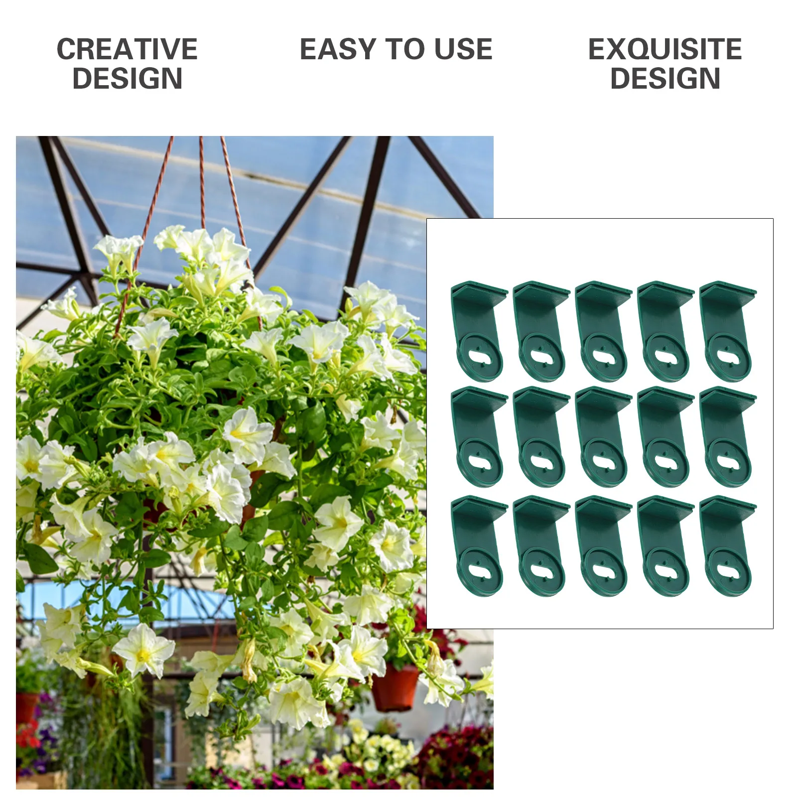 

50pcs Greenhouse Fixing Clips PP Hangers for Small Plants Flower Pots Baskets Hanging Tools Premium Hooks Accessories