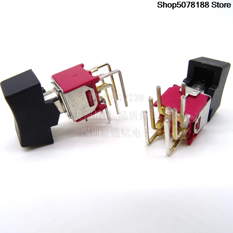 Original Taiwan toggle switch boat-shaped swing switch 6-pin 2 vertical side bent foot swing switch