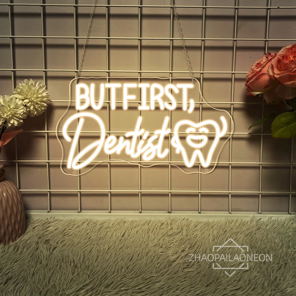 But first Dentist Neon Led Sign Dentist's Office Wall Room Beauty Solon Decor LED Neon Light USB Dental Clinic Decoration Signs
