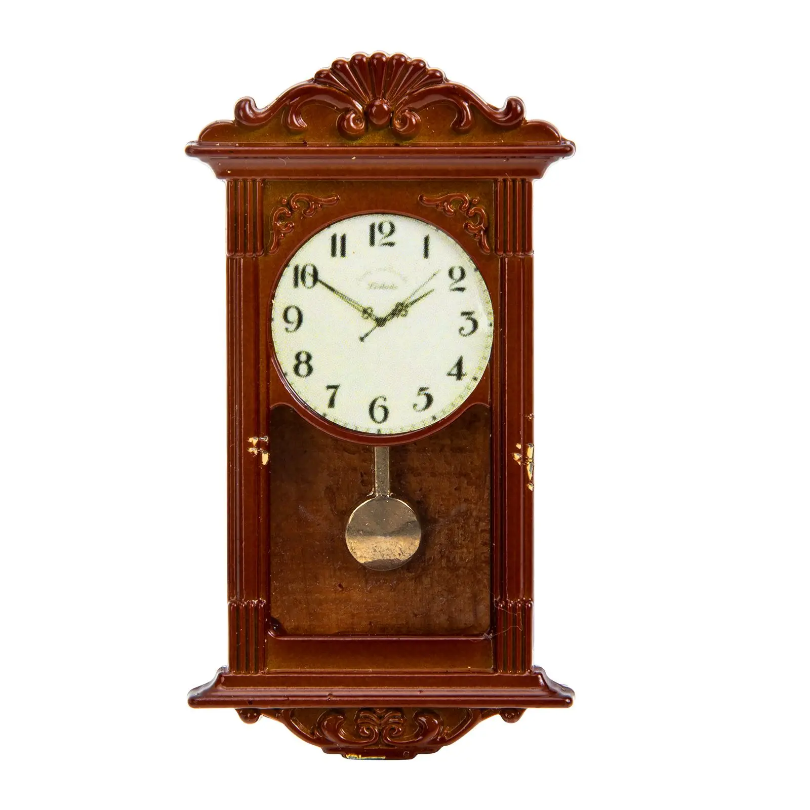 

1:12 Dollhouse Miniature Wall Clock Metal Hanging Clock Simulation Furniture Dollhouse Accessories Kids Pretend Play Toys