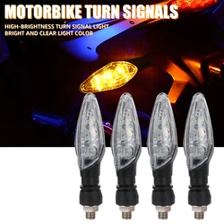 4Pcs LED Motorcycle Turn Signal Light 3 LED Flashers Waterproof Amber Blinker Indicator Motorbike Front Rear Tail Lamp Accessori