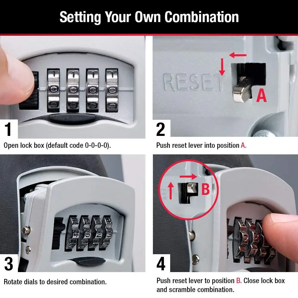 Master Lock Key Lock Box 5400d Outdoor Lock Box Voor Huissleutels Organizer Boxen Veilig Met Cijferslot 5-8 Sleutels Capaciteit