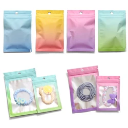 50pcs/Lot Gradient Resealable Plastic Packaging Display Pouch Jewelry Storage Pouch Gift Zip Lock Bag Small Businesses Supplies