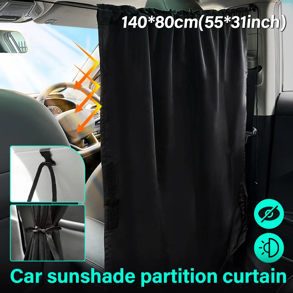 2Pcs Car Sun Shade Privacy Curtain Taxi Isolation Curtain Partition Protection Commercial Privacy Curtain Universal