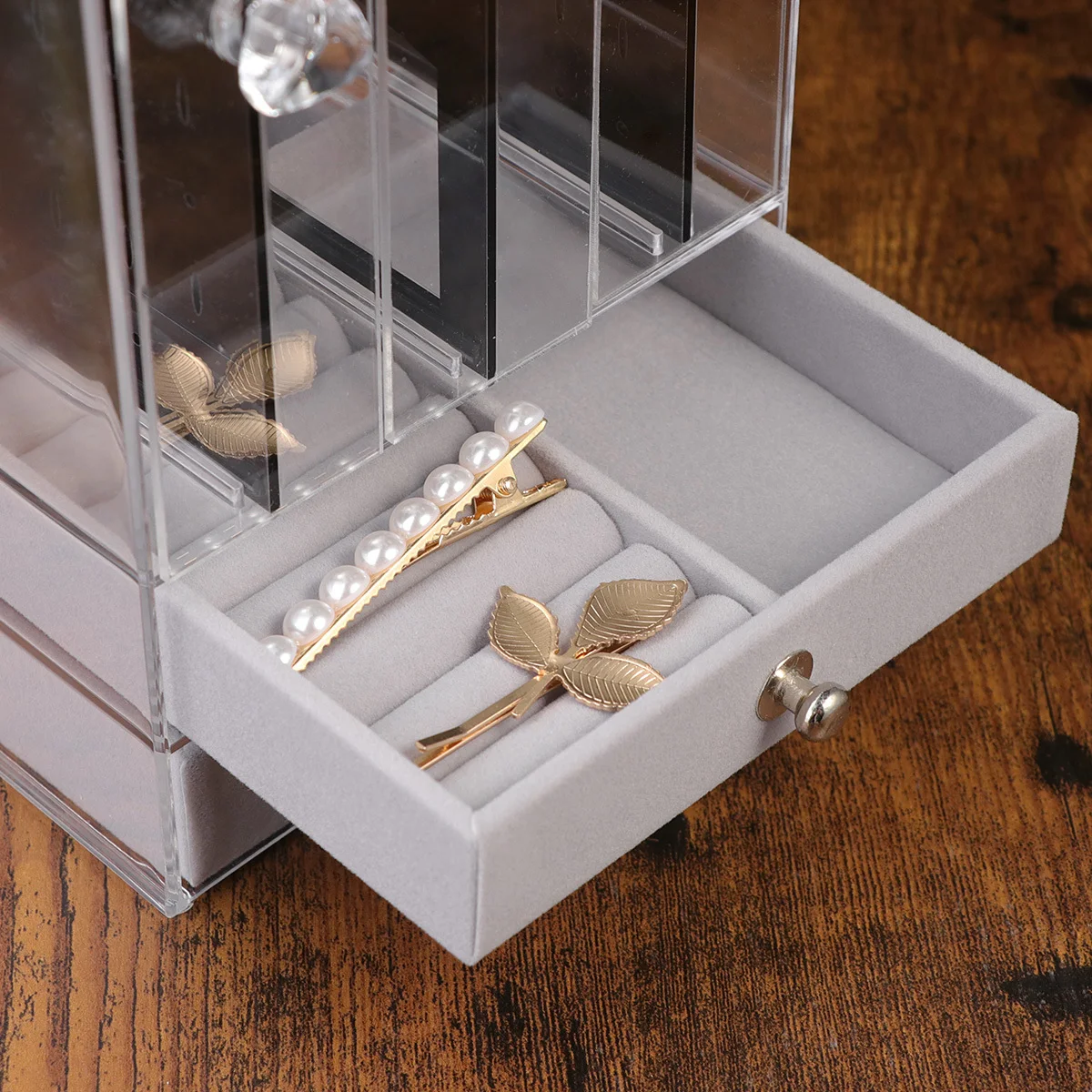 

1pc Acrylic Jewelry Storage Box Transparent Display Rack For Earrings Necklaces Bracelets Organizer Stand Container Home Decor