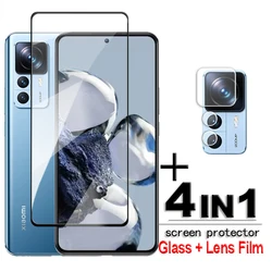 Protecteur d'écran pour Xiaomi 12 T Pro, verre guatémaltèque 2.5D, couverture complète, colle, film d'objectif 6.67 pouces