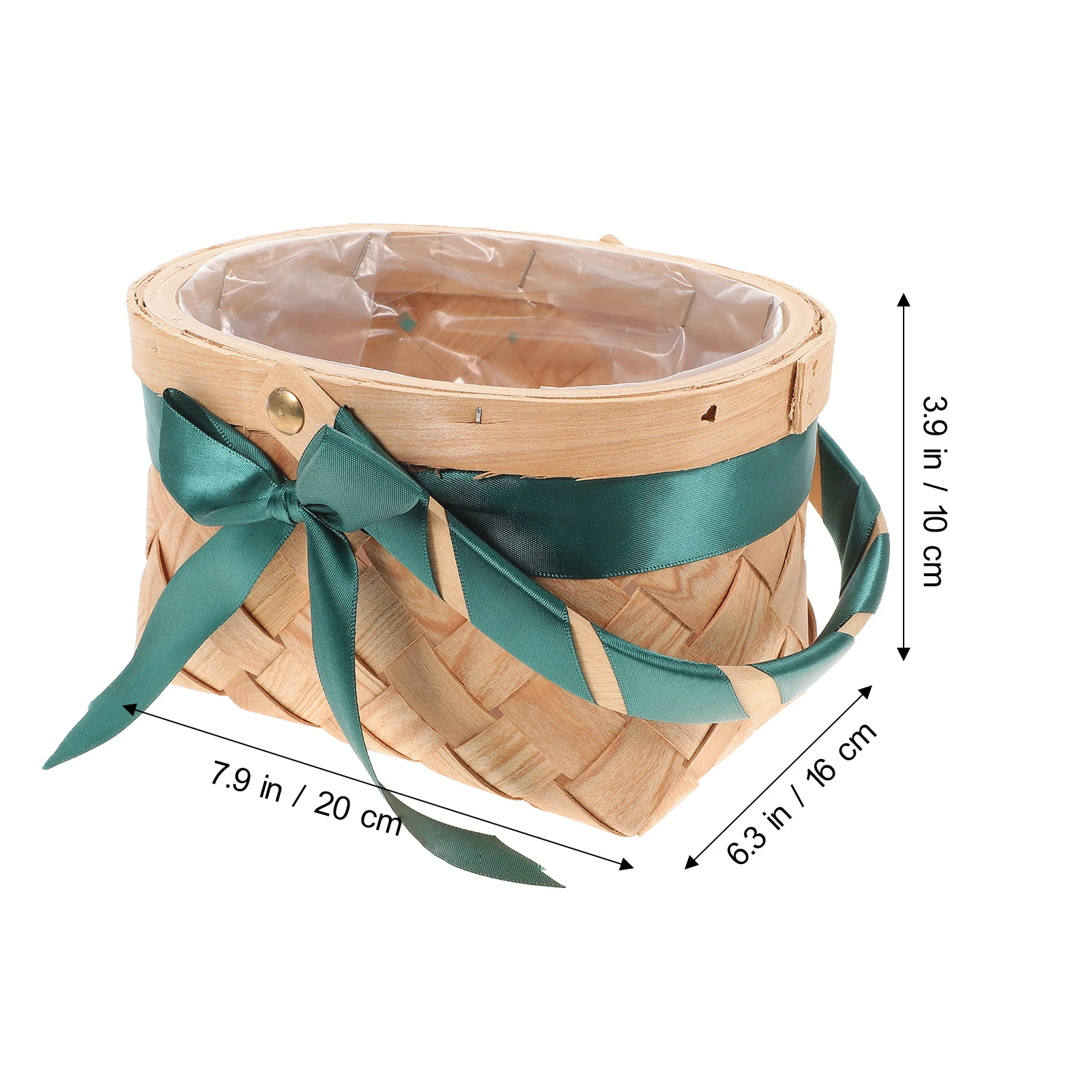 

1 шт., корзина для упаковки конфет 19x15x10 см, маленькие плетеные корзины с зеленой лентой для свадьбы, подарки для детского душа, композиция с фруктами и цветами