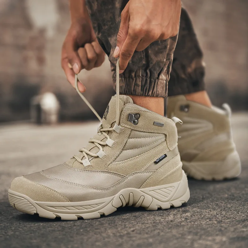 

Men's Hiking Shoes Outdoor Camping Wear-resistant Anti Slip Waterproof Hiking Shoes Ultra Light Desert Tactical Boots Work Shoes
