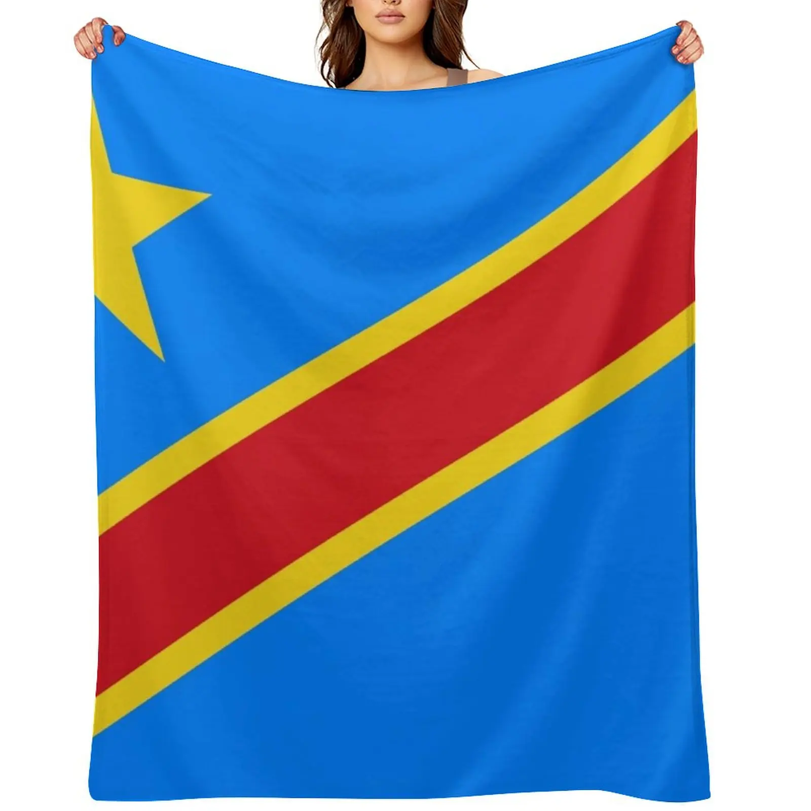 

Superb Flag of the Democratic Republic of Congo and its blue, yellow and red colors. Throw Blanket Thins Blankets