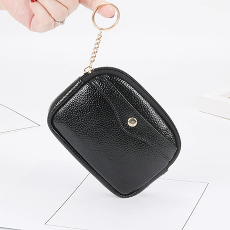 ﻿Women\'s Zero Wallet Shell Shaped Small Wallets Solid Color Simple Lightweight Breathable Soft Leather Business Card Key Bags