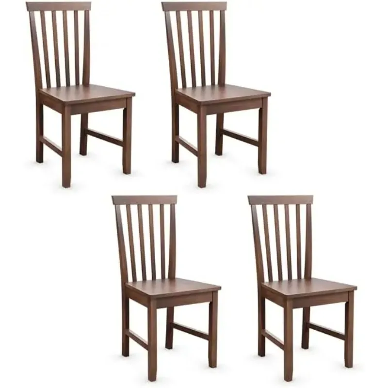 

Dining Chairs Set of 4 Walnut Wood Chairs with Back for Restaurant Dining Room