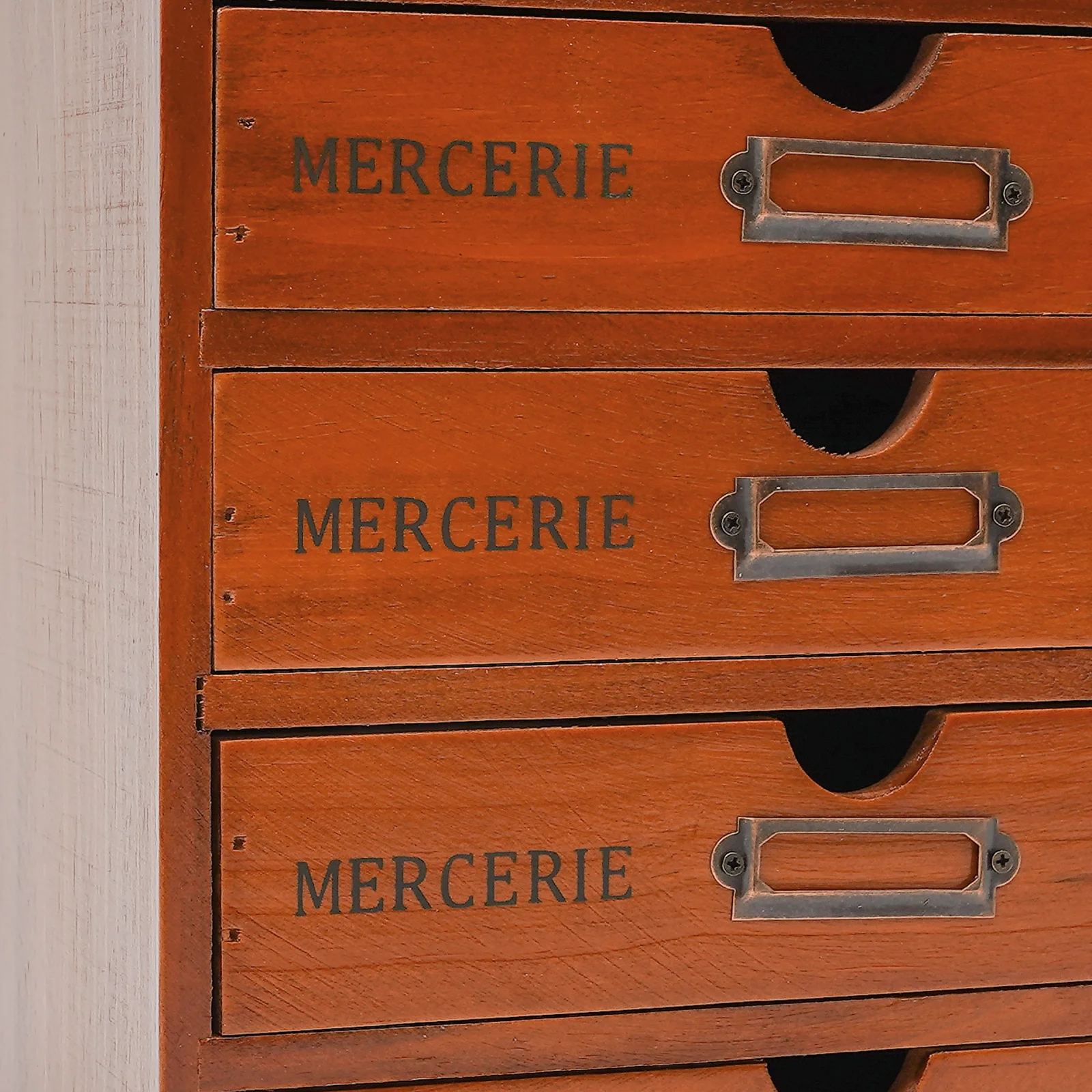 صندوق تخزين خشبي كبير مكون من 5 طبقات عتيقة مع 5 أدراج ومنظم مكتب خشبي وأدراج تخزين باللون البني