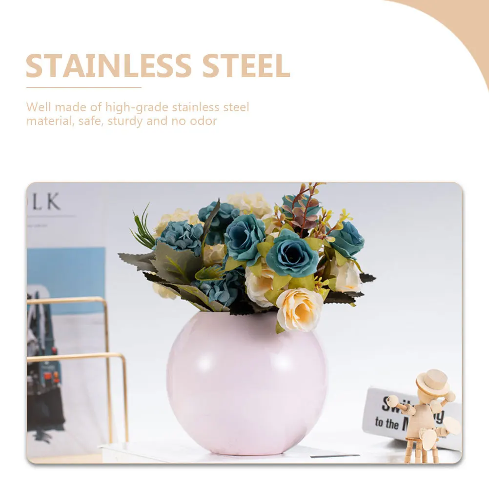 

Stainless Steel Flower Vase Modern Metal Tabletop Decor For Home Office Desktop Planter Dried Flower Arrangement Holder