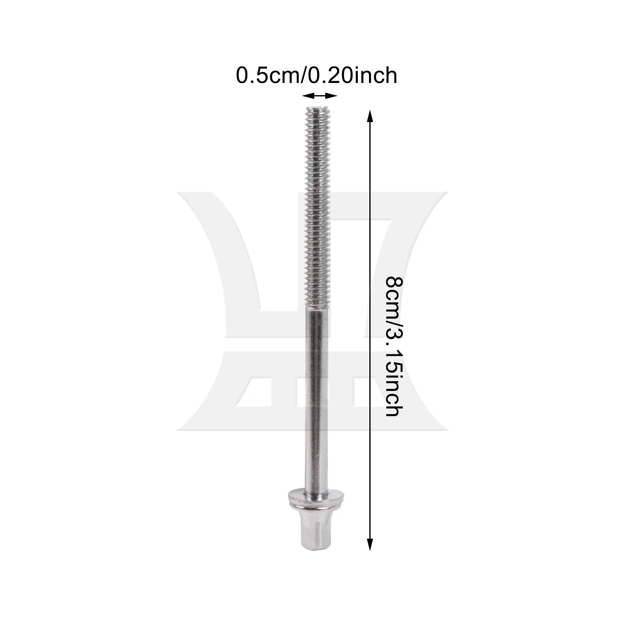 Yibuy 1 قطعة كمين طبل التوتر قضيب 5x80 مللي متر الفضة ل طقم طبلة إصلاح استبدال أجزاء