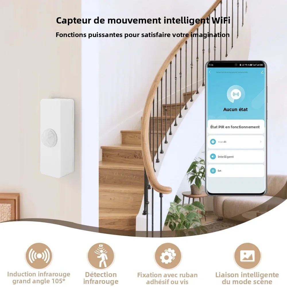 Bild 3: YFK Tuya WiFi Zigbee PIR Bewegungssensor Smart Home Infrarot-Körperdetektor Sicherheit Smart Life Kompatibel mit Alexa Google Home