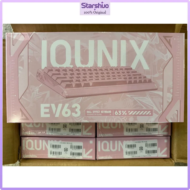 IQUNIX EV63 Pink Samurai Hall Effect Magnetic Switch Gaming Keyboard,Magnetic X Ultra Switch,CNC,for Valorant FPS Esports