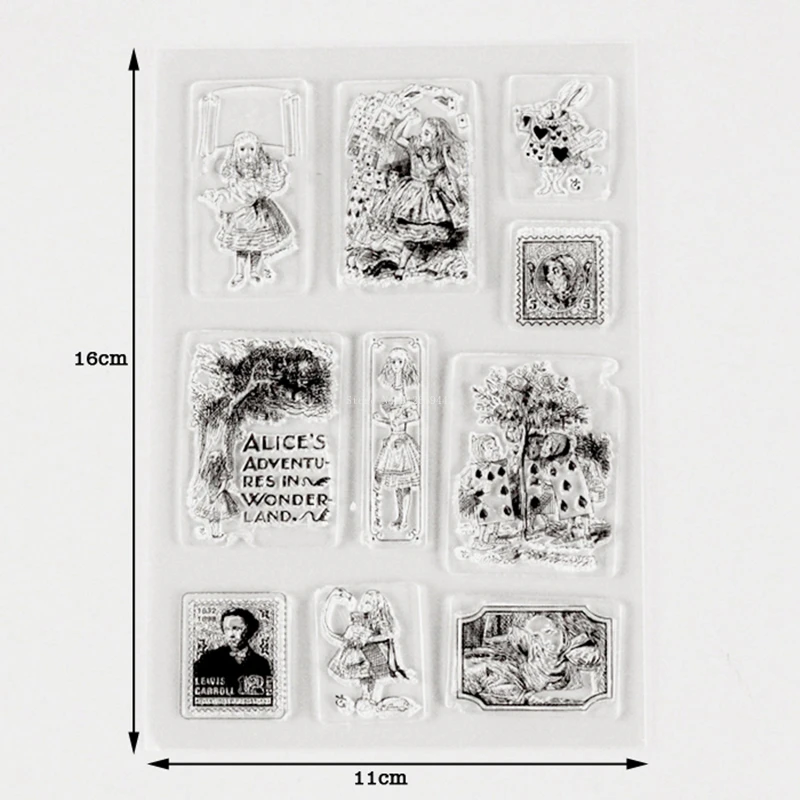 Alice in Wonderland silicone stamp diy stamps scrapbooking postcard cards handmade decorative stamps craft supplies