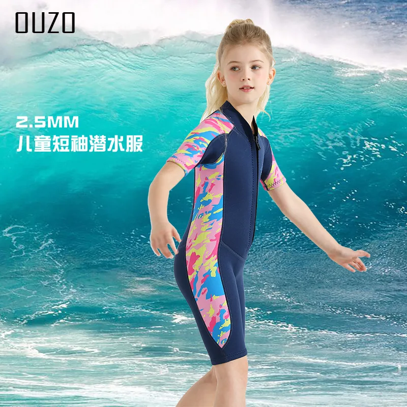 Crianças wetsuit shorty para meninos meninas juventude 2.5mm neoprene térmico terno molhado zíper frontal para natação mergulho surf ternos de mergulho