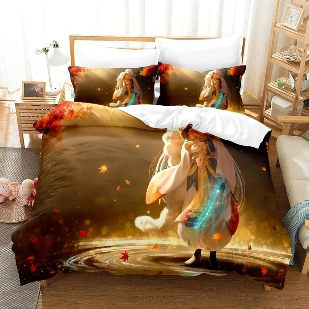 

3D Lnuyasha Comfortable Duvet Quilt Cover Pillowcase Bedding Set Children Bedroom Decoration Home Textile
