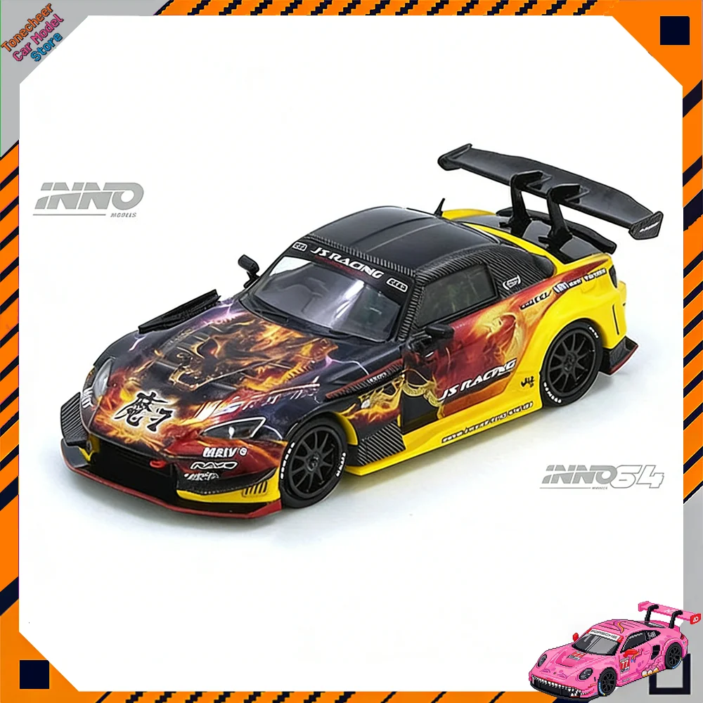 

In Stock INNO 1:64 Scale HONDA S2000 J'S RACING AP1 MAOU Alloy Car Model Miniature Diecast Collection Ornament Hobby Toys Gift