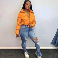 BUILDINGB Autumn And Winter Solid Color Down Jacket Women'S Bubble Outerwear Pullover Jacket Oversized Clothing