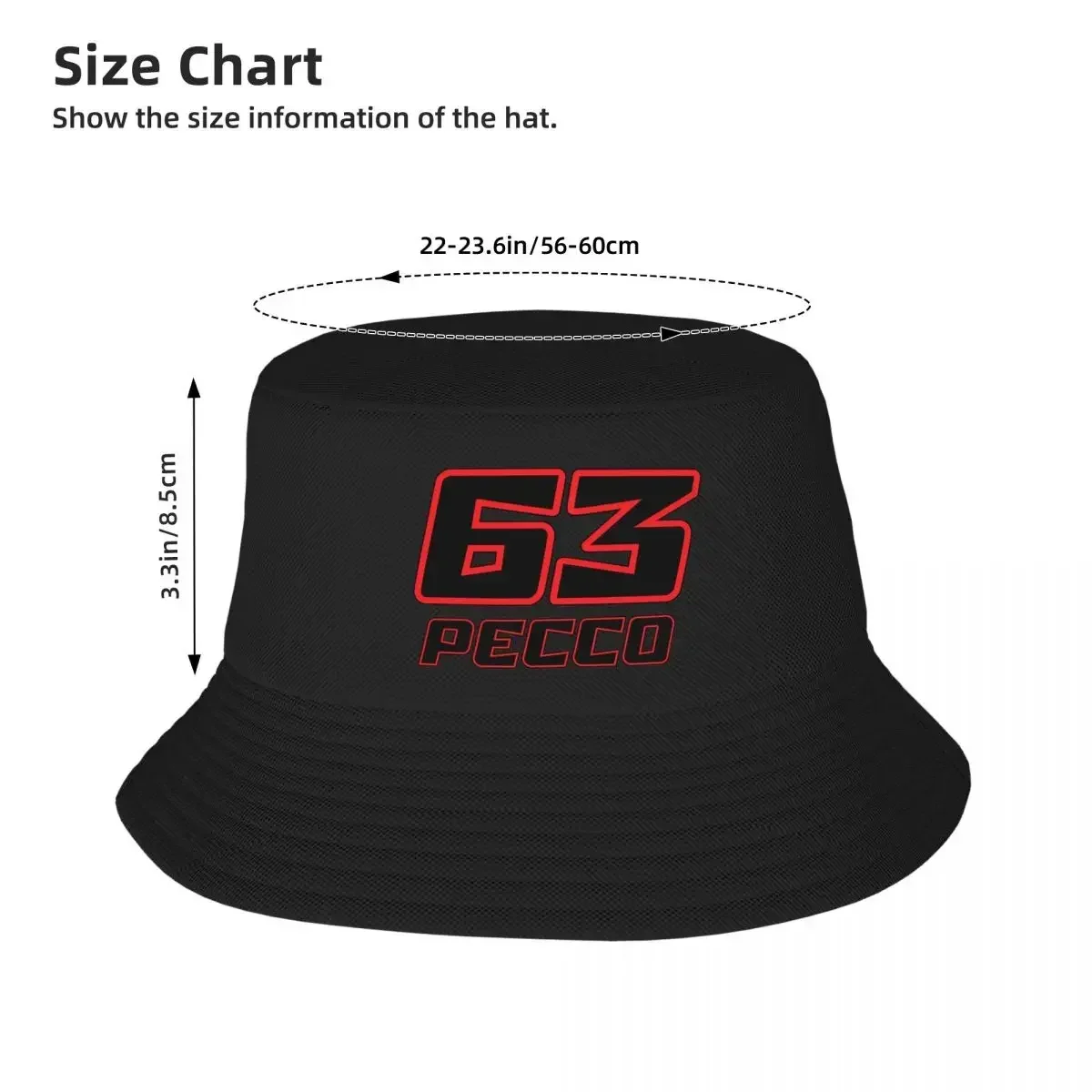 Pecco Bagnaia 63 Bucket Hats Panama Hat Children Bob Hats Outdoor Reversible Fisherman Hats For Summer Beach Fishing Unisex Caps