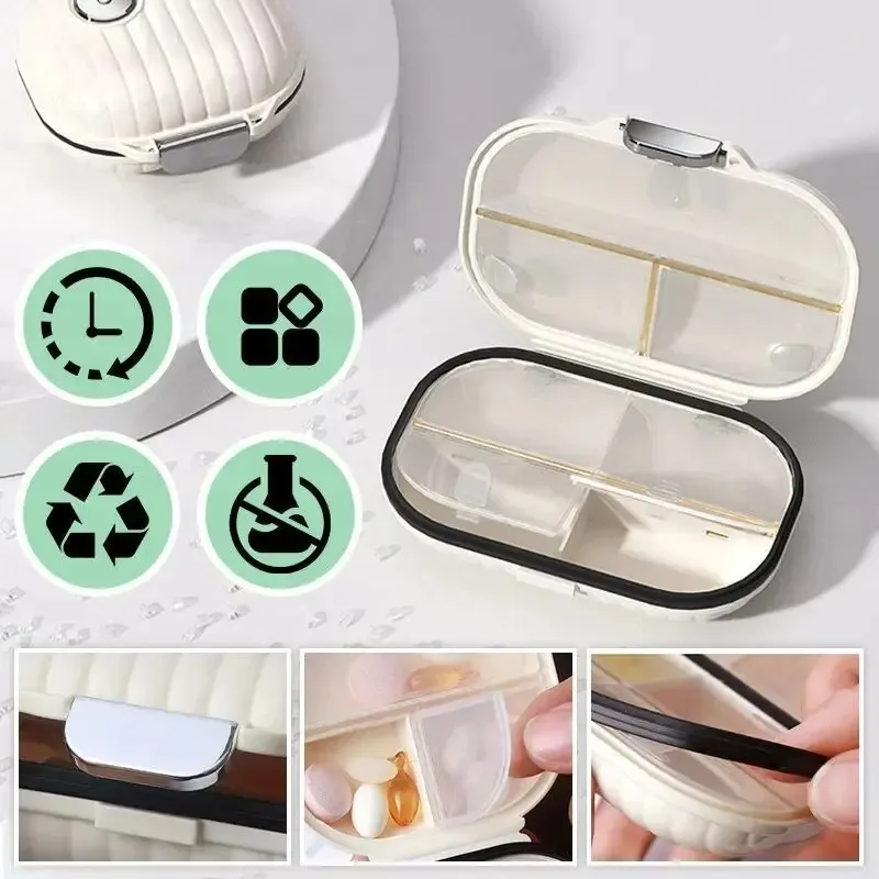 Seven Days Pill Dispenser Water Proof Portable Medicine Dispenser a Week Vitamin Box Sealed Storage Case Mini