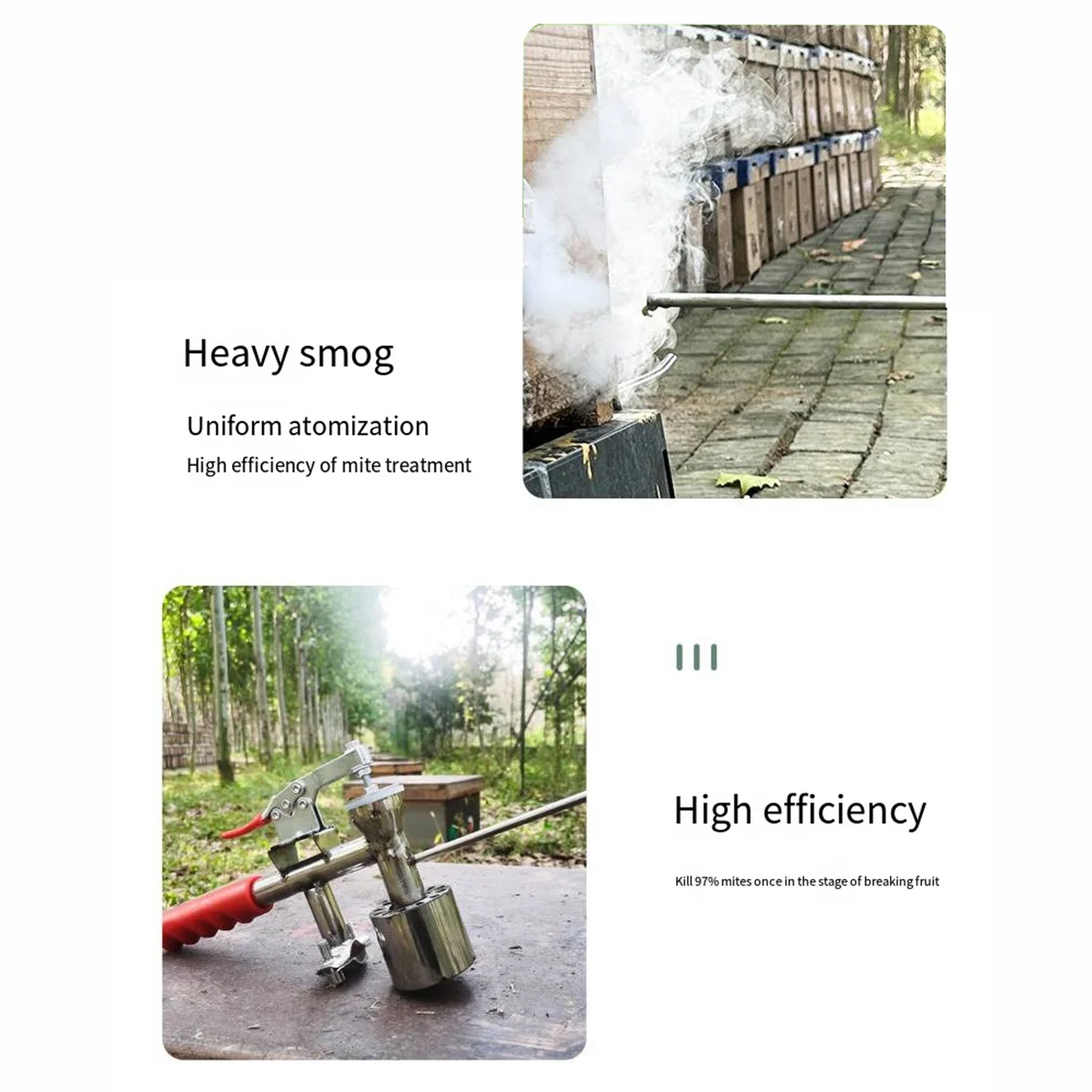 Bee Mite Treatment Fog Machine Oxalic Acid Atomization Mite Treatment Device Heated Smoker Beekeeping Tools