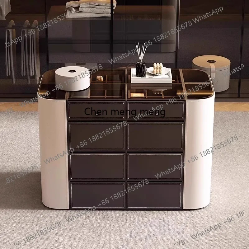 

Cloakroom, mid-island cabinet, light luxury, simple and modern double-sided curved display, locker