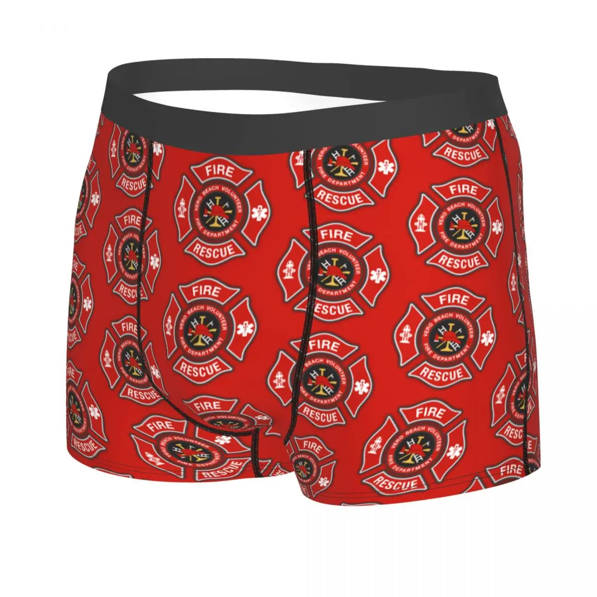 Custom Fire Rescue Firefighter Underwear Men Breathable Boxer Briefs Shorts Panties Soft Underpants For Homme