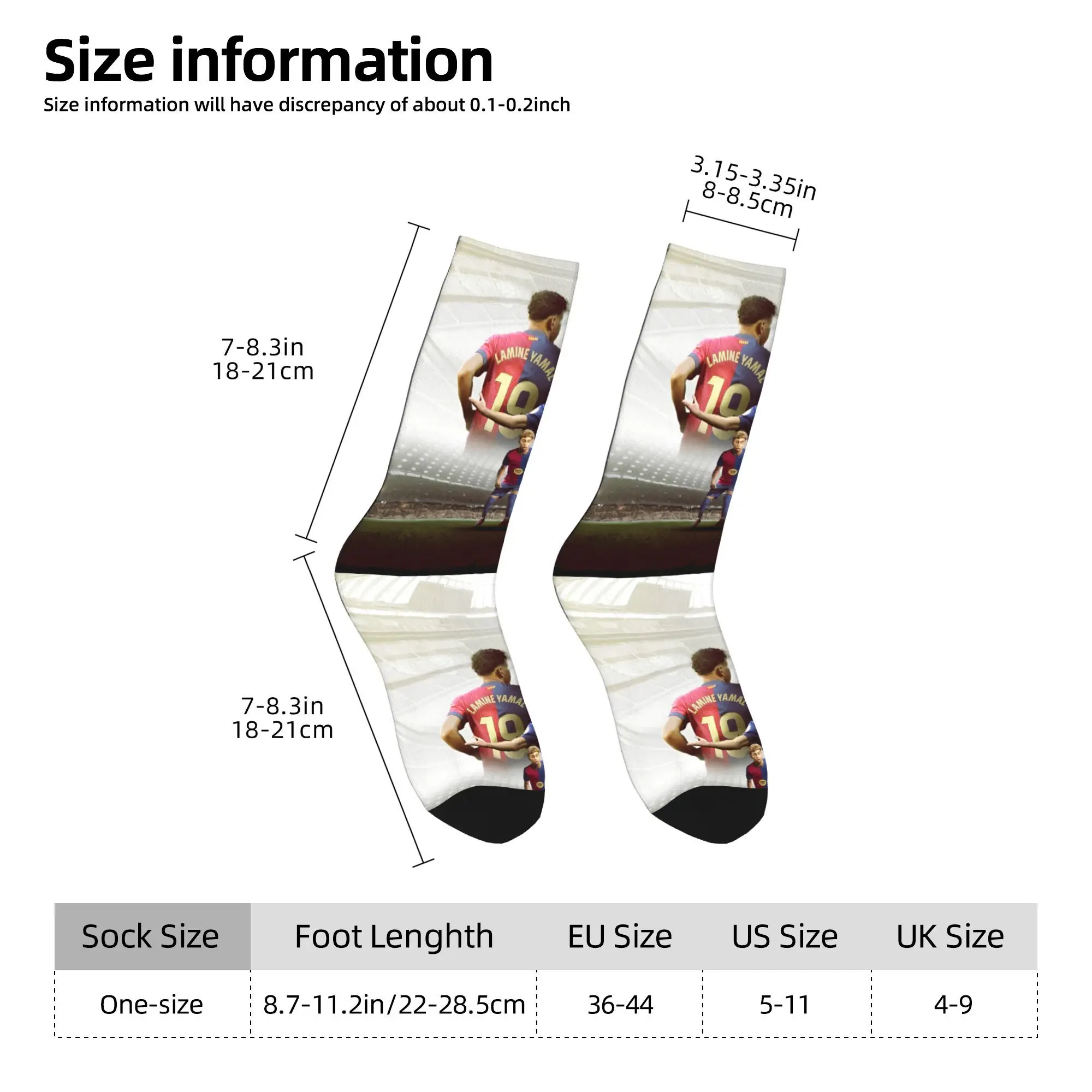Autumn Winter Cool Unisex Spain 19 Football Lamine Y-Yamal Socks  Breathable Football Socks