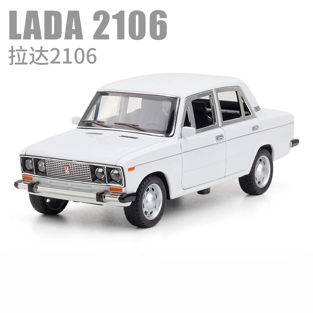 Coche de juguete Retro LADA 1/24 para niños, juguete coleccionable de aleación fundida a presión, escala 2106