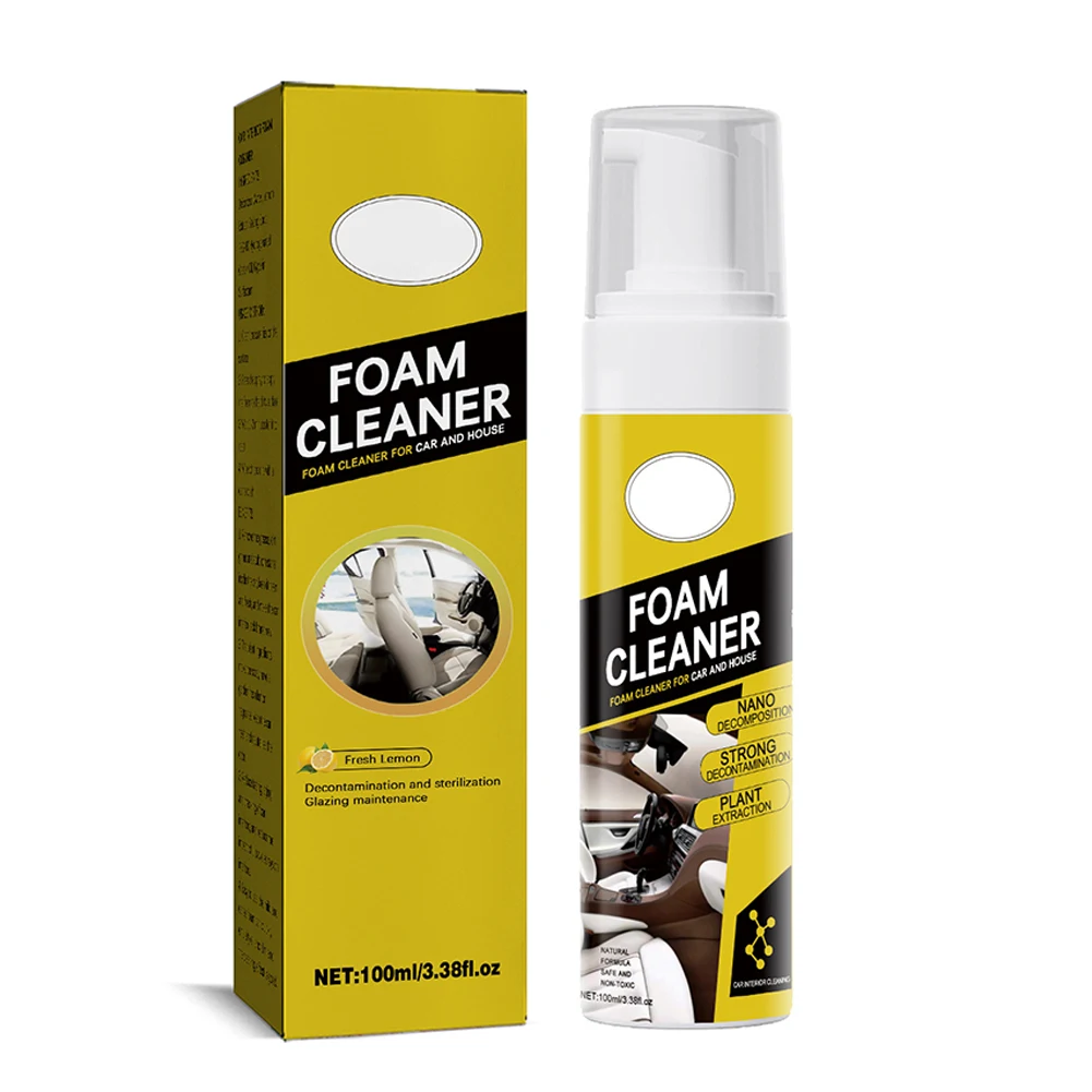 

100ml Multipurpose Foam Cleaner Spray Multi-Functional Powerful Upholstery Stain Remover For Interior Ceiling Seat