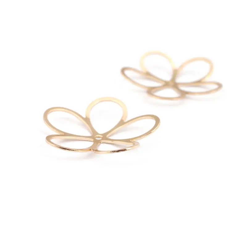 20PCS 18K Gold Color Brass Plum Flower High Quality Diy Jewelry Making Supplies Necklace Earrings Accessories for Women