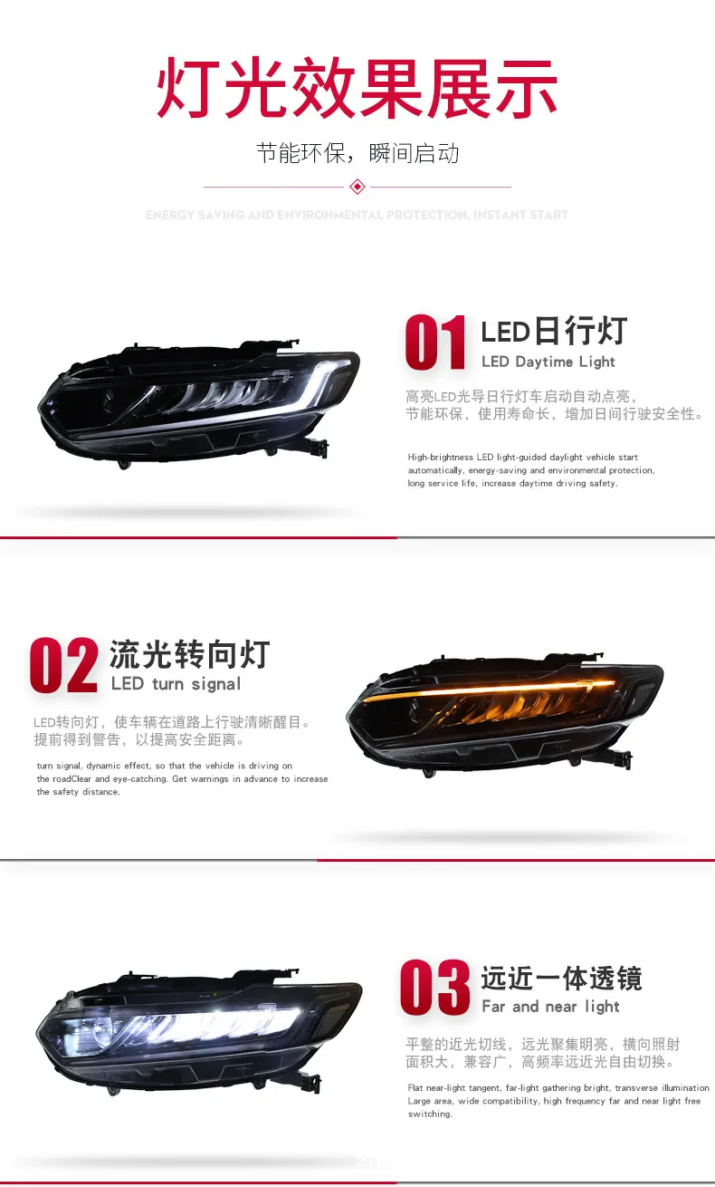 سيارة LED المصابيح الأمامية الجمعية لهوندا إلهام 2019-2022 الديناميكي غاسل بدوره إشارة مؤشر الجبهة مصباح رئيس ضوء