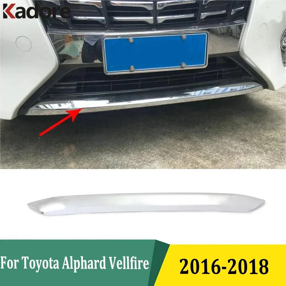 

For Toyota Alphard Vellfire 2016 2017 2018 Chrome Front Bottom Bumper Protection Lower Grille Cover Trim Sticker Accessories