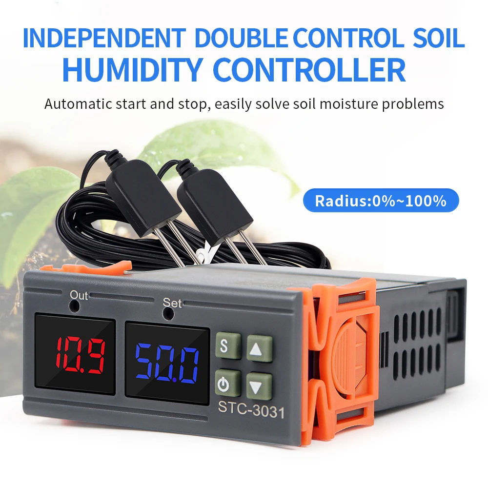 STC-3029/STC-3030/STC-3031 AC110-220V Dual Digital Humidity Control Hygrometer Incubator Controller Soil Moisture Detector