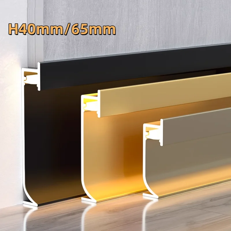 Recessed Skirting Line Aluminium LED Profile Black Corner Bar Light With Silicone Cover Home Stair Wall Decor Skirting Board