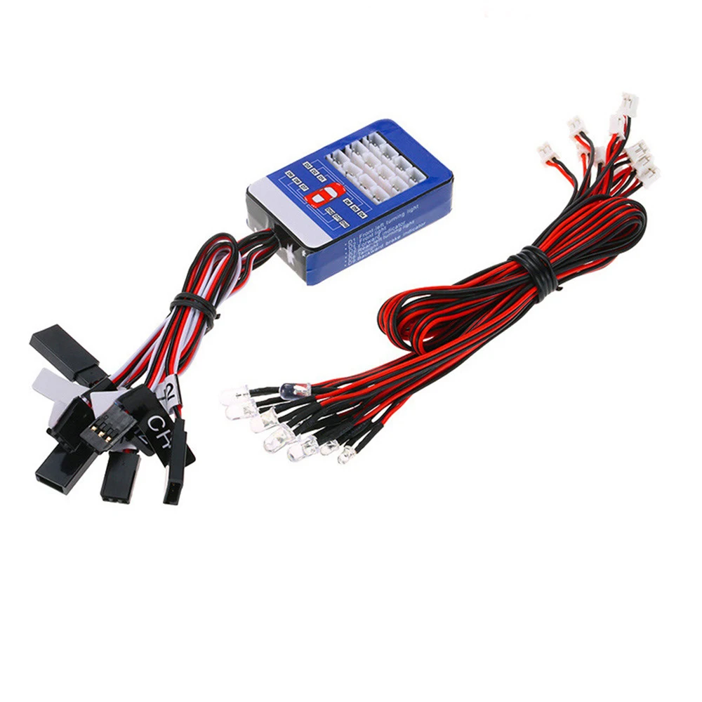 Simulation Flash Light 12 LED Lighting Kit Steering Brake for 1/10 Scale Models RC Car Yokomo Tamiya HSP HPI AXIAL RC4WD Traxxas